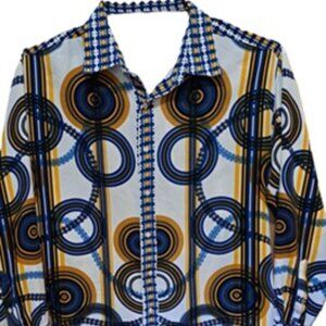 Mens Psychedelic 70s Style Shirt XL
